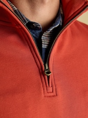 Jenkins Orange Brushed Cotton Quarter Zip Sweatshirt - Image 4 of 7