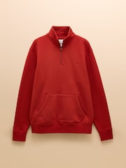 Jenkins Orange Brushed Cotton Quarter Zip Sweatshirt - Image 7 of 7
