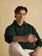 Joules Jenkins Green Brushed Cotton Collar Sweatshirt - Image 3 of 9