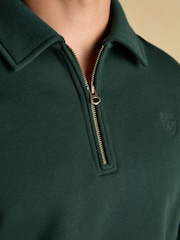 Joules Jenkins Green Brushed Cotton Collar Sweatshirt - Image 5 of 9