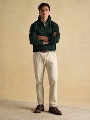 Joules Jenkins Green Brushed Cotton Collar Sweatshirt - Image 6 of 9