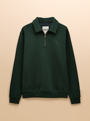 Joules Jenkins Green Brushed Cotton Collar Sweatshirt - Image 9 of 9