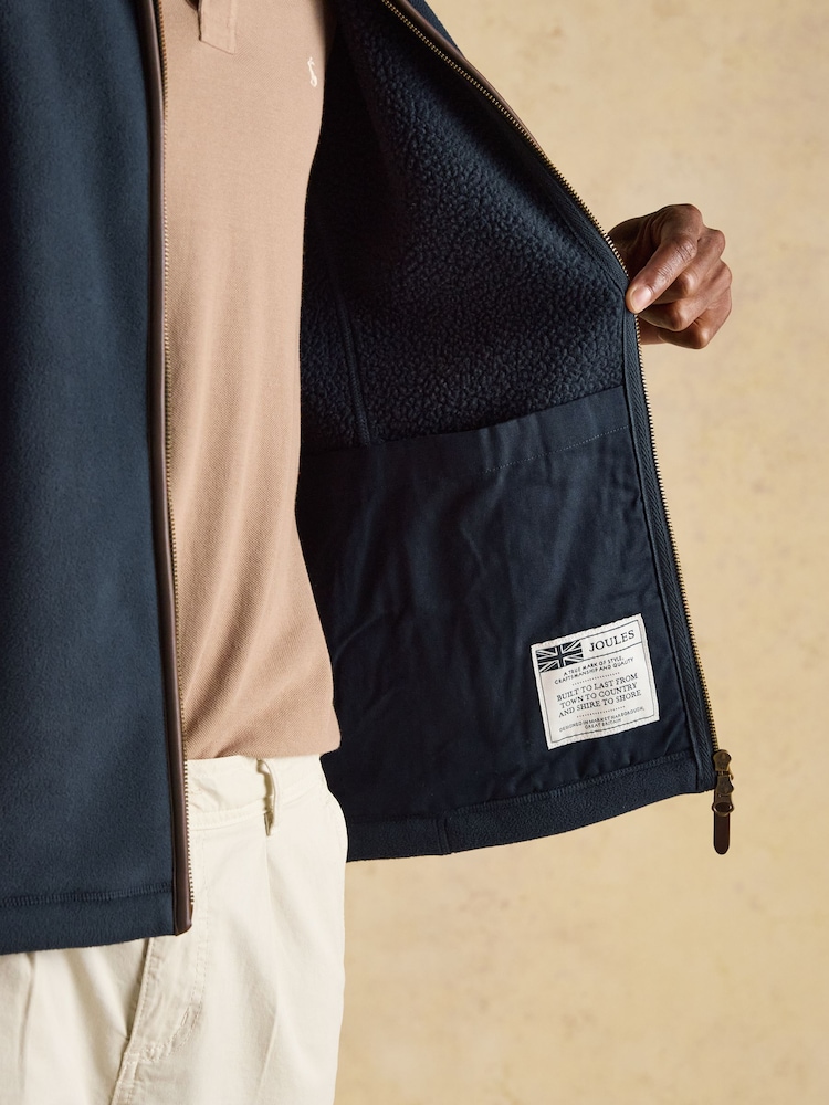 Joules Heritage Fleece Navy Zip Through - Image 15 of 15