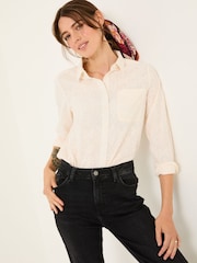 FatFace Olivia Ivory Embroidered 100% Cotton Long Sleeve Shirt - Image 2 of 8