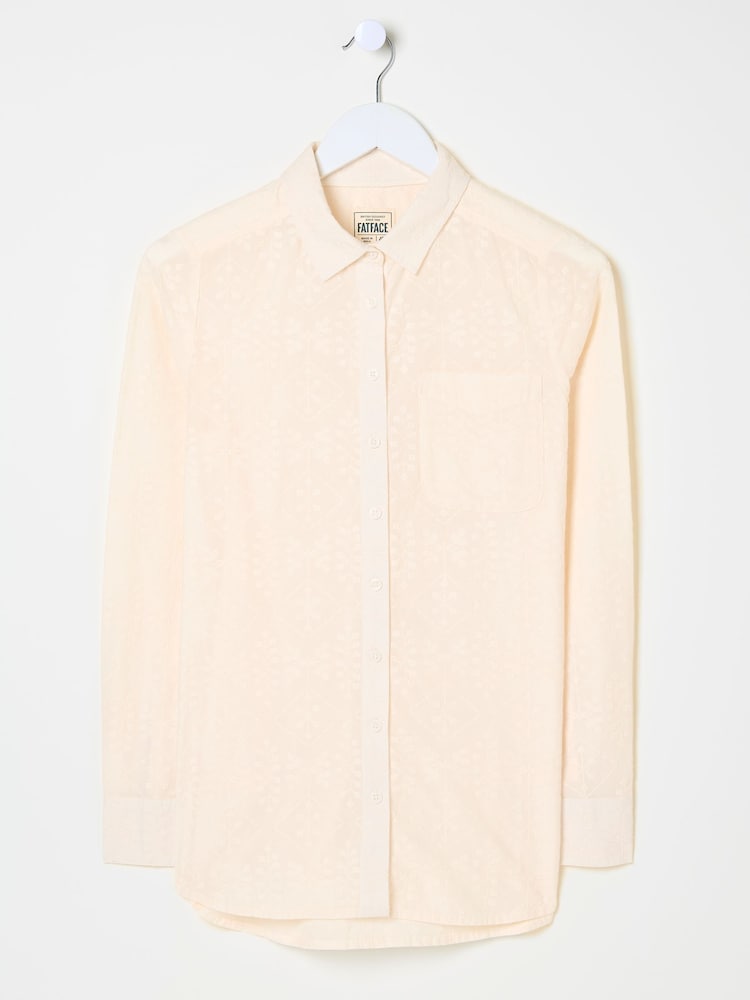 FatFace Olivia Ivory Embroidered 100% Cotton Long Sleeve Shirt - Image 8 of 8