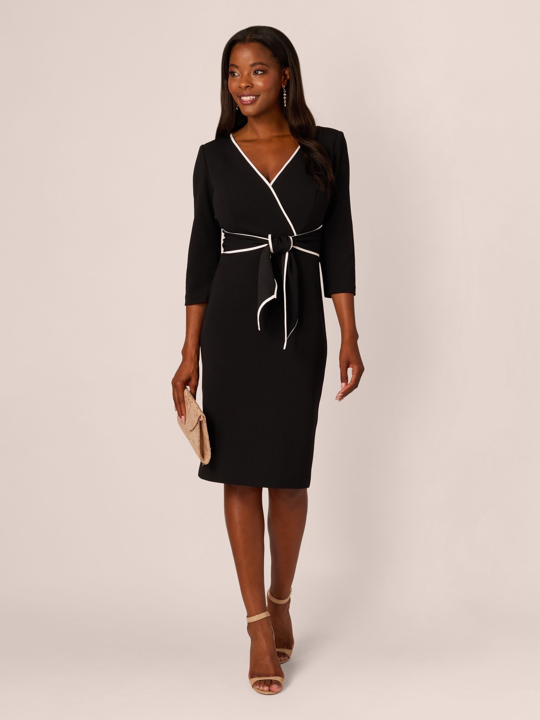 新品　Apolina 24Ss Edie Overdress 3-5Y Buy Adrianna Papell Black Piping Tie Front Midi Dress from Next USA