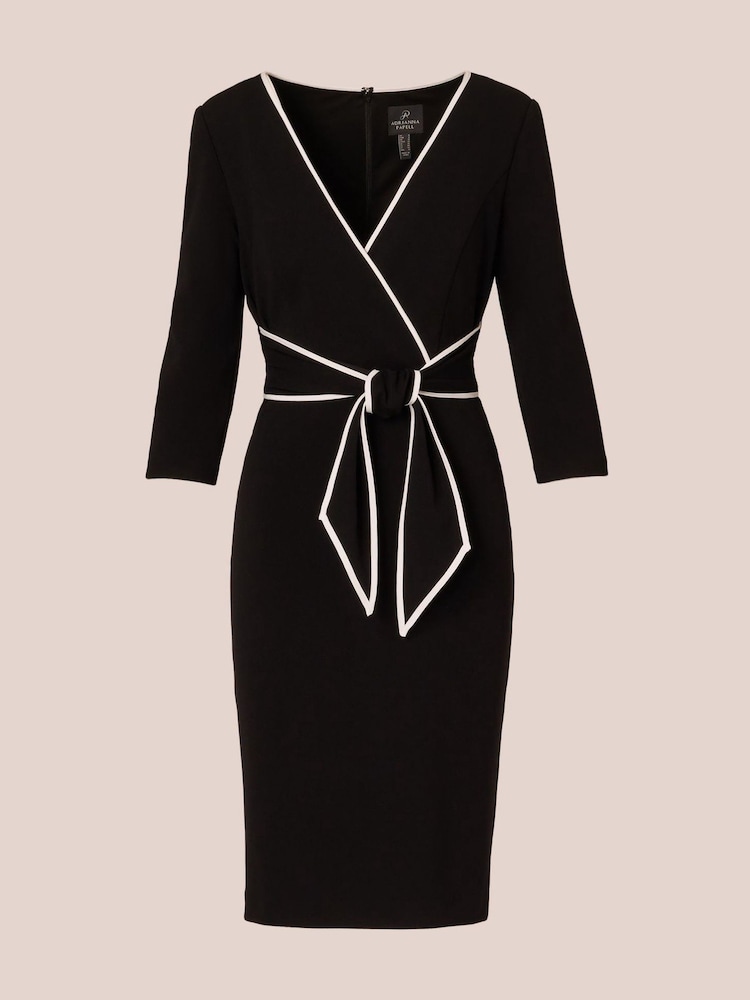 Buy Adrianna Papell Black Piping Tie Front Midi Dress from Next USA