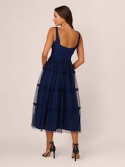 Adrianna by Adrianna Papell Knit And Mesh Midi Dress - Image 2 of 7