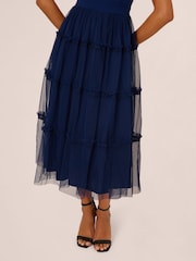 Adrianna by Adrianna Papell Knit And Mesh Midi Dress - Image 6 of 7