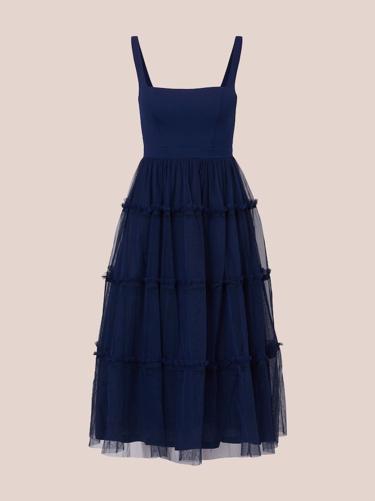 Adrianna by Adrianna Papell Knit And Mesh Midi Dress - Image 7 of 7