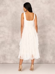 Adrianna by Adrianna Papell Mesh Cocktail Midi Dress - Image 2 of 7