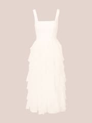 Adrianna by Adrianna Papell Mesh Cocktail Midi Dress - Image 5 of 7