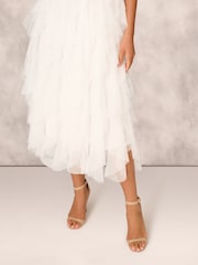 Adrianna by Adrianna Papell Mesh Cocktail Midi Dress - Image 7 of 7