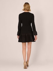 Adrianna Papell Crepe And Taffeta Midi Black Dress - Image 2 of 7