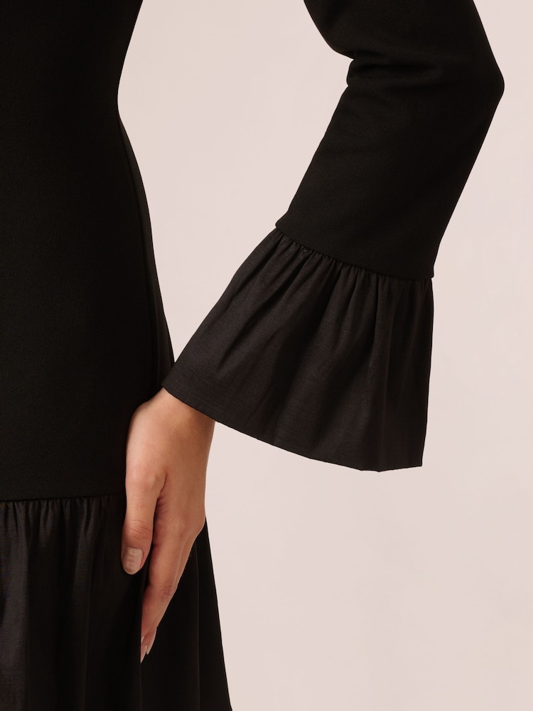 Buy Adrianna Papell Black Crepe and Taffeta Midi Dress from Next USA