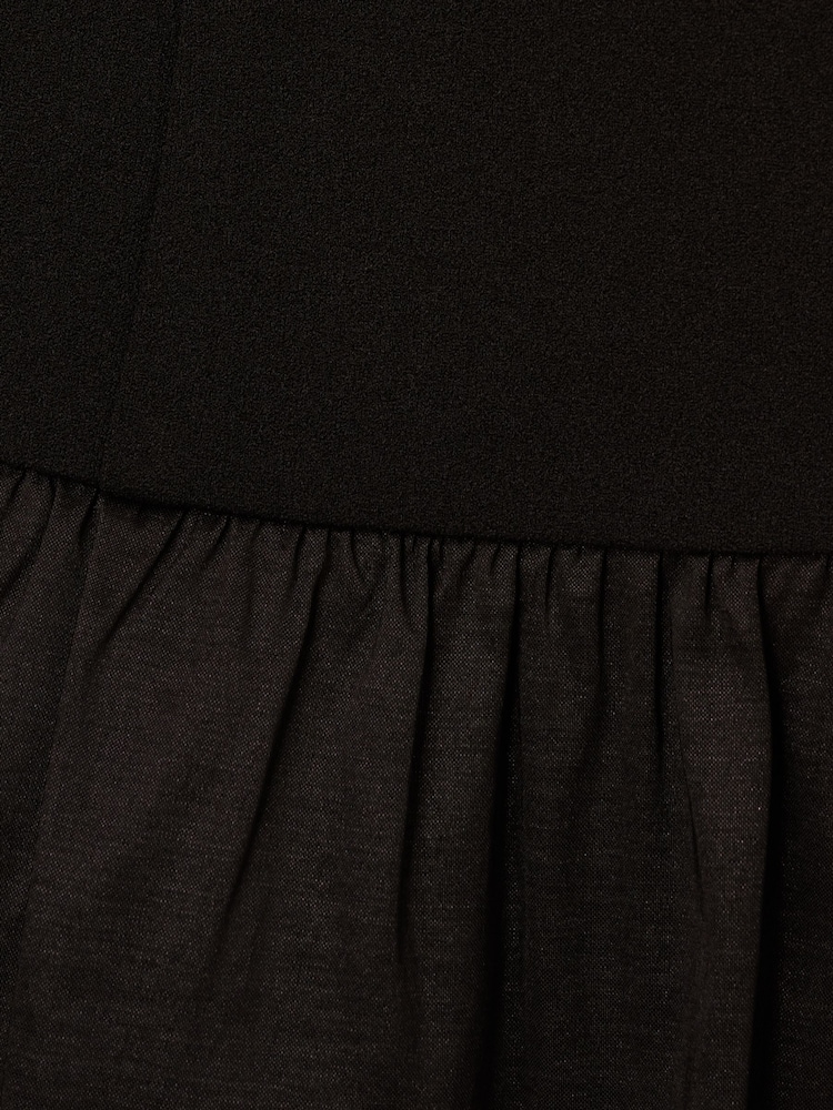Adrianna Papell Crepe And Taffeta Midi Black Dress - Image 7 of 7