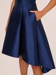 Adrianna Papell Blue Beaded Mikado Dress - Image 4 of 7