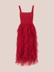 Adrianna by Adrianna Papell Mesh Cocktail Midi Dress - Image 5 of 7