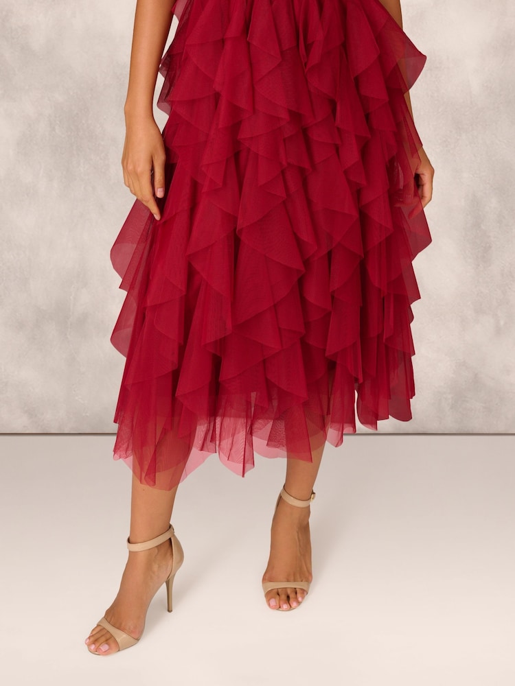 Adrianna by Adrianna Papell Mesh Cocktail Midi Dress - Image 7 of 7 Adrianna by Adrianna Papell Mesh Cocktail Midi Dress - Image 7 of 7