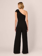 Adrianna Papell Black One Shoulder Bow Jumpsuit - Imagen 2 de 7