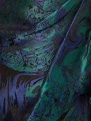 Adrianna Papell Blue One Shoulder Jacquard Dresses - Image 7 of 7