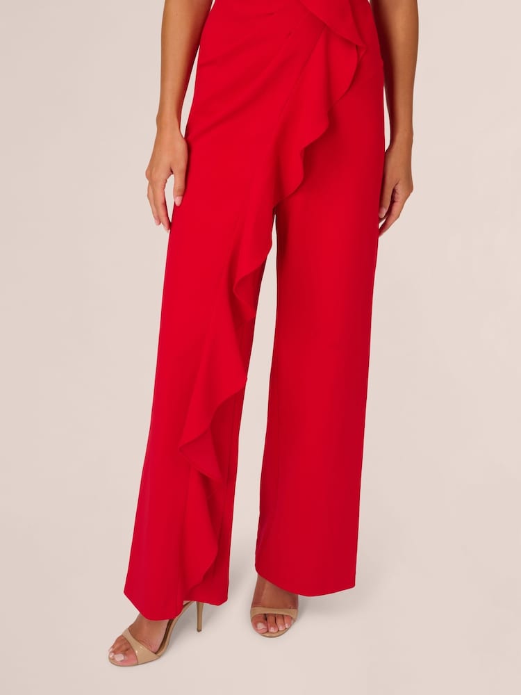 Buy Adrianna Papell Red Ruffle Knit Crepe Jumpsuit from Next Indonesia