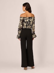Adrianna Papell Lace And Crepe Black Jumpsuit - Image 2 of 7