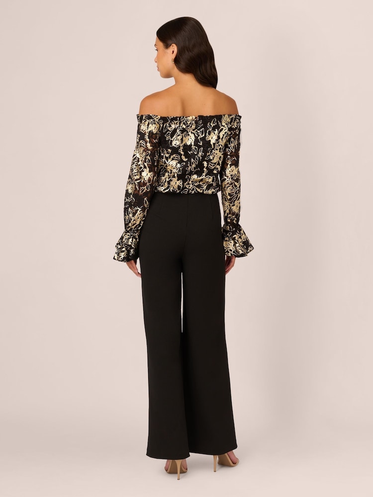 Adrianna Papell Lace And Crepe Black Jumpsuit - Image 2 of 7