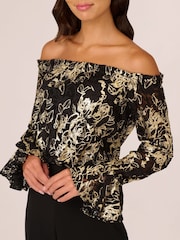 Adrianna Papell Lace And Crepe Black Jumpsuit - Image 4 of 7