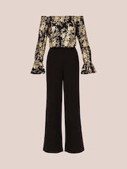 Adrianna Papell Lace And Crepe Black Jumpsuit - Image 6 of 7