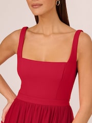 Adrianna by Adrianna Papell Knit And Mesh Midi Dress - Image 4 of 7