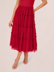 Adrianna by Adrianna Papell Knit And Mesh Midi Dress - Image 5 of 7