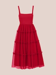 Adrianna by Adrianna Papell Knit And Mesh Midi Dress - Image 6 of 7