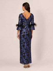 Adrianna Papell Sequin Embroidered Black Dresses - Image 2 of 7
