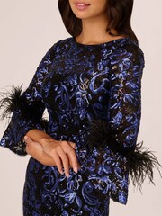 Adrianna Papell Sequin Embroidered Black Dresses - Image 4 of 7