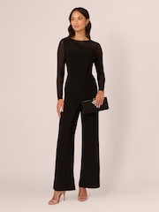 Adrianna Papell Jersey Combo Black Jumpsuit - Image 3 of 6
