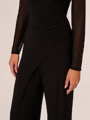 Adrianna Papell Jersey Combo Black Jumpsuit - Image 5 of 6
