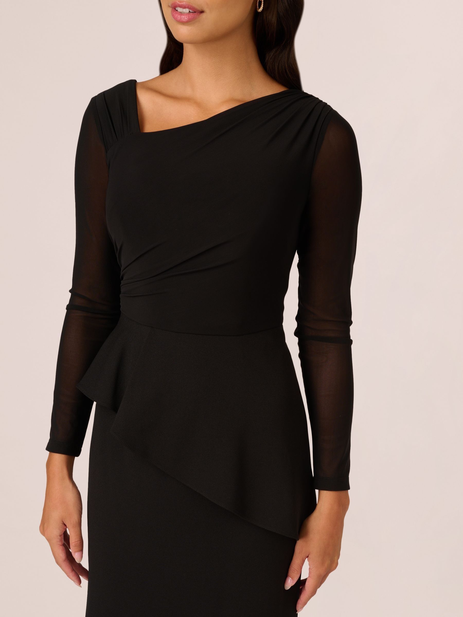 Buy Adrianna Papell Knit Crepe Combo Mesh Black Gown from