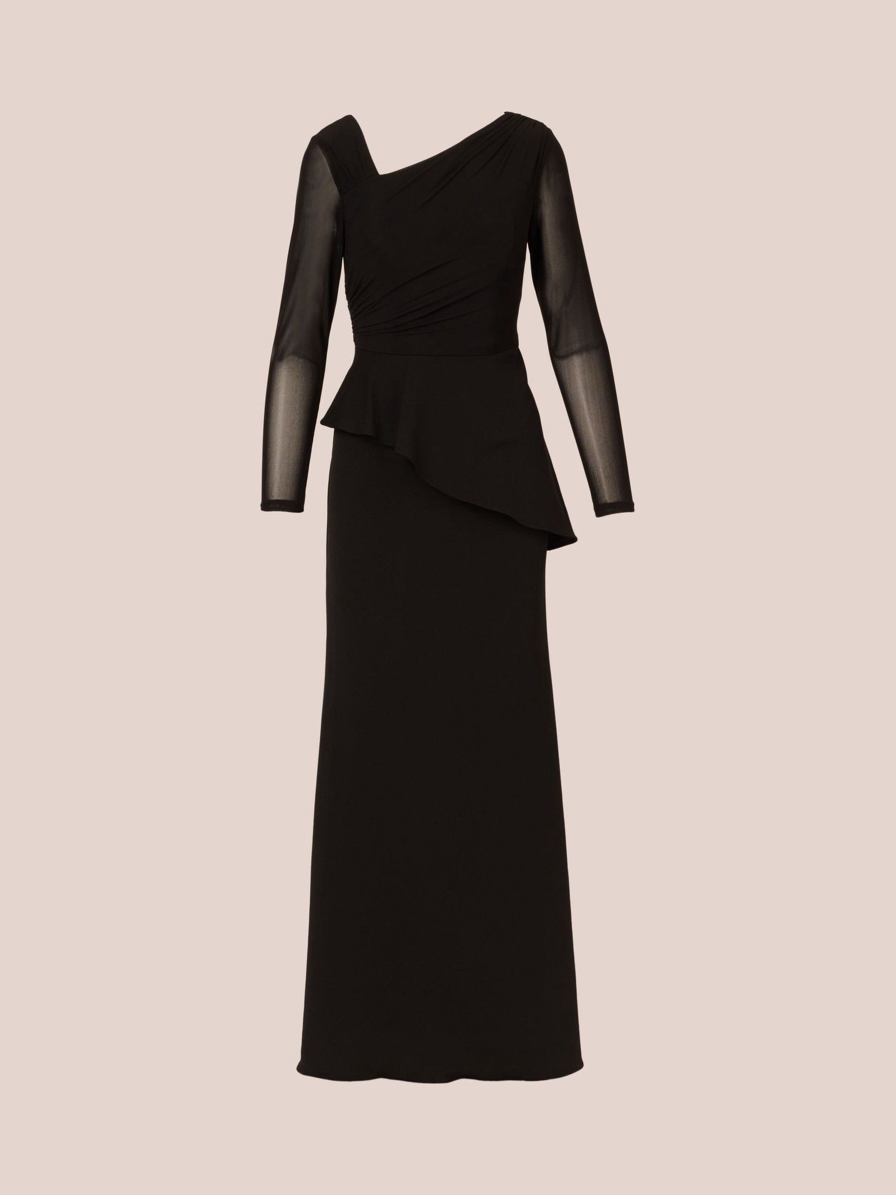 Buy Adrianna Papell Knit Crepe Combo Mesh Black Gown from