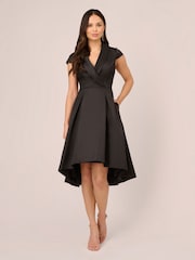 Adrianna Papell High-Low Cocktail Black Dress - Image 1 of 7