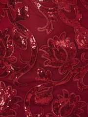 Adrianna Papell Studio Red Off Shoulder Sheath Dress - Image 7 of 7