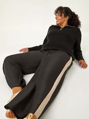 Roman Black Curve Woven Side Stripe Trousers - Image 3 of 7