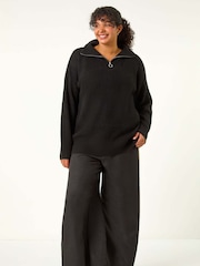 Roman Black Curve Woven Side Stripe Trousers - Image 4 of 7