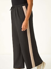 Roman Black Curve Woven Side Stripe Trousers - Image 6 of 7