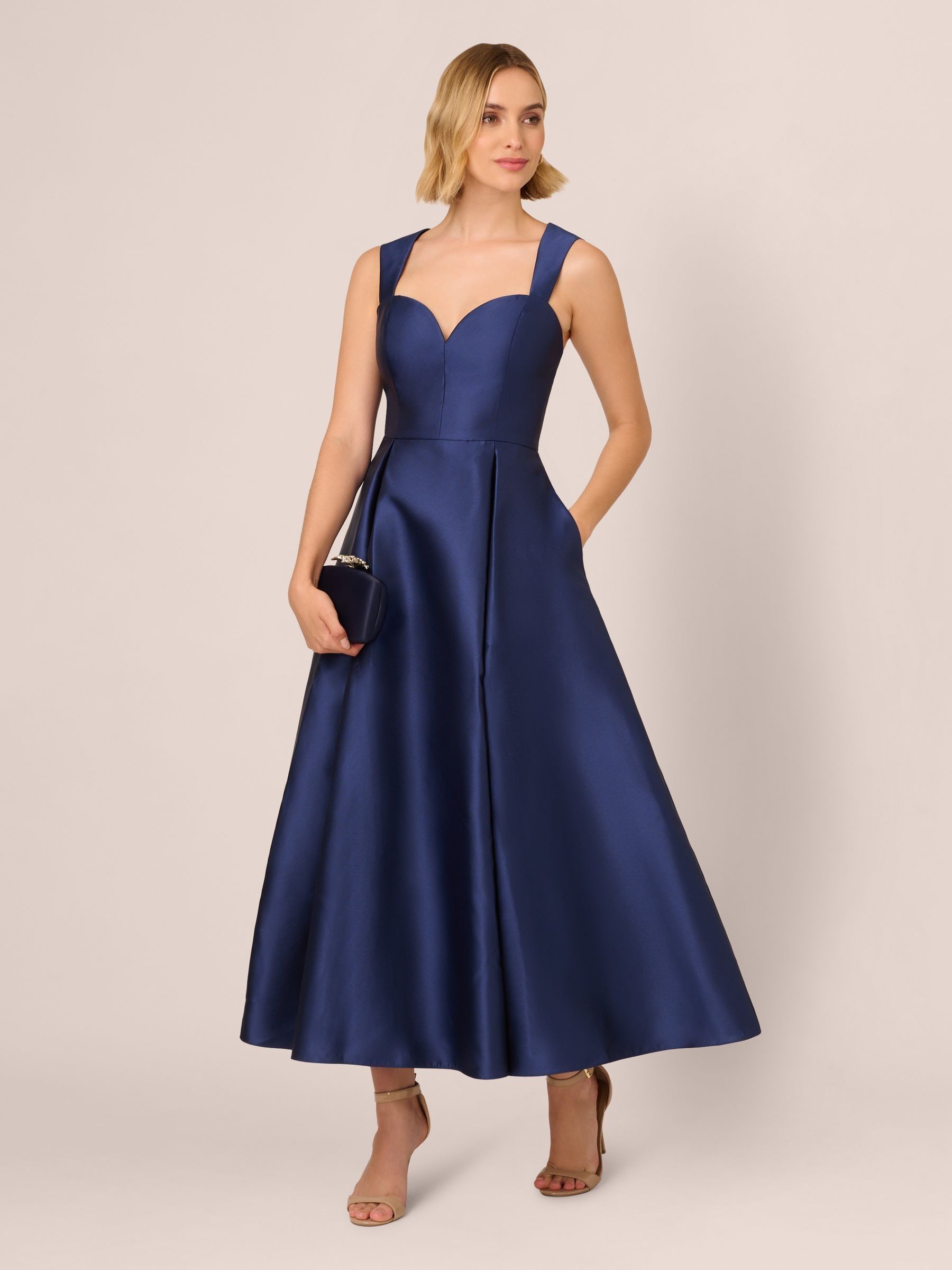 【海外限定】AdriannaPapell ドレス☆Blue Mikado Ankle Dress Buy Adrianna Papell Blue Studio One Shoulder Mikado Gown