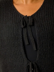 Roman Black Curve Bow Detail Knit Cardigan - Image 5 of 5