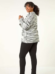 Roman Black Curve Broken Stripe Knit Jumper - Image 3 of 5