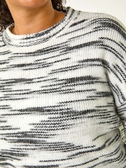 Roman Black Curve Broken Stripe Knit Jumper - Image 5 of 5