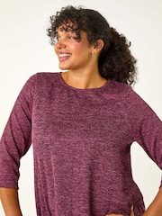 Roman Purple Curve Check Snit Swing Dress - Image 4 of 5