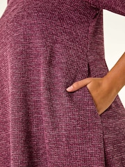 Roman Purple Curve Check Snit Swing Dress - Image 5 of 5